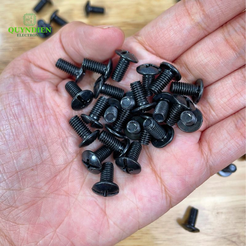 Ốc Vít Đầu Dù Ren Mịn M5=5x10mm Màu Đen