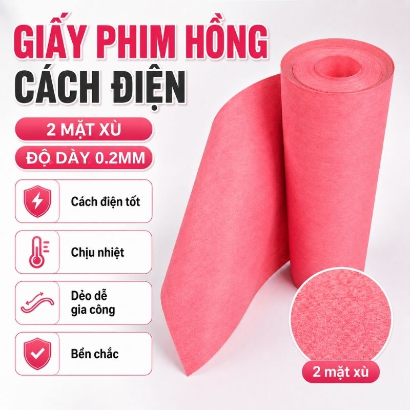 Giấy Cách Điện Hồng Khổ 1 Mét Dày 0.2mm