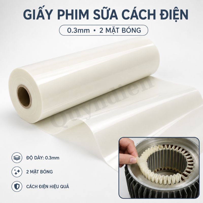Giấy Phim Sữa Cách Điện 2 Mặt Bóng Dày 0.3mm