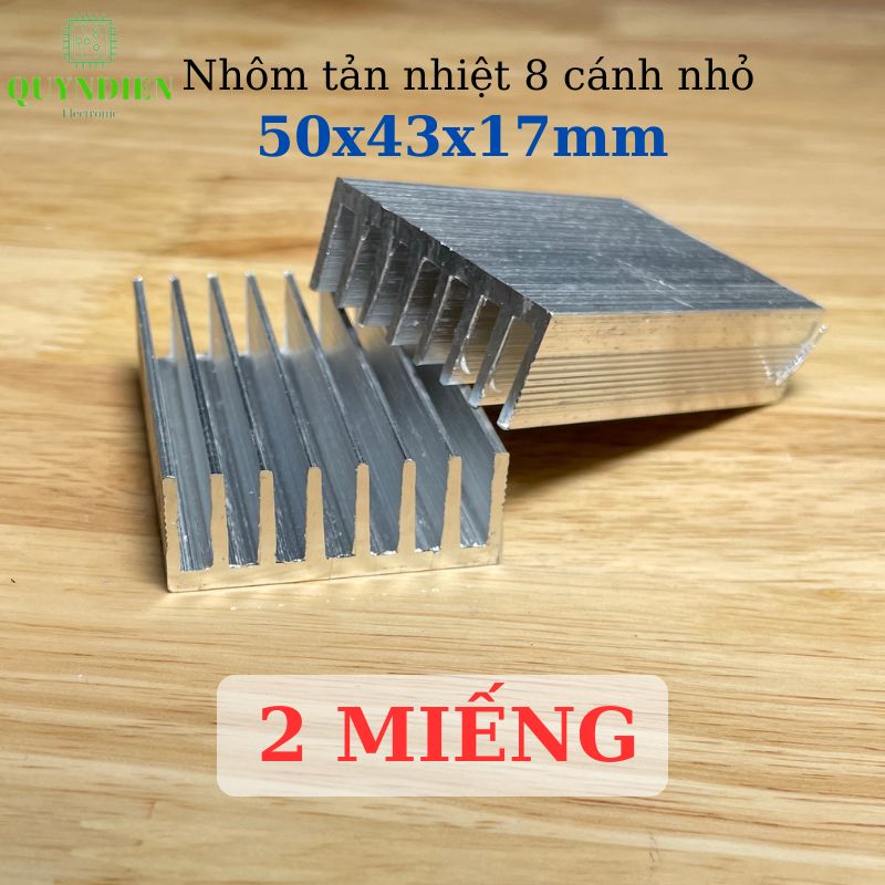 Nhôm Tản Nhiệt 8 Cánh Nhỏ 50x43x17mm