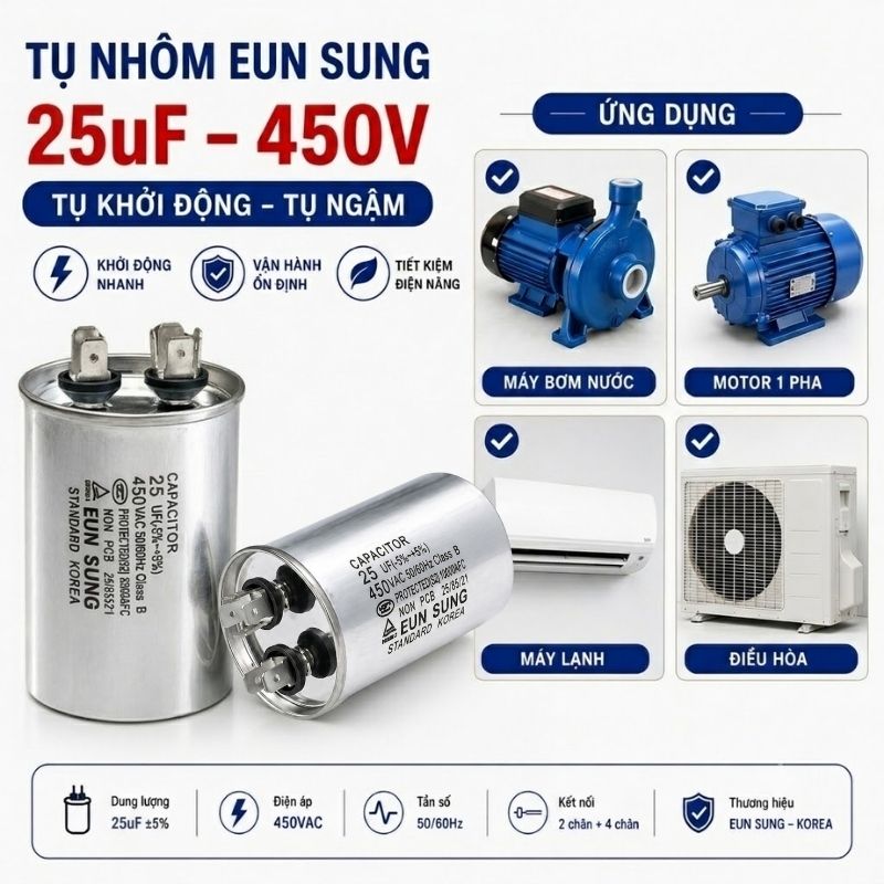 Tụ Nhôm Kapa EUN SUNG 25uF 450V