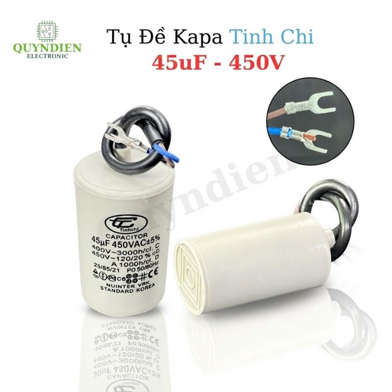 Tụ Đề Máy Bơm Nước 45uF 450VAC Tinh Chi