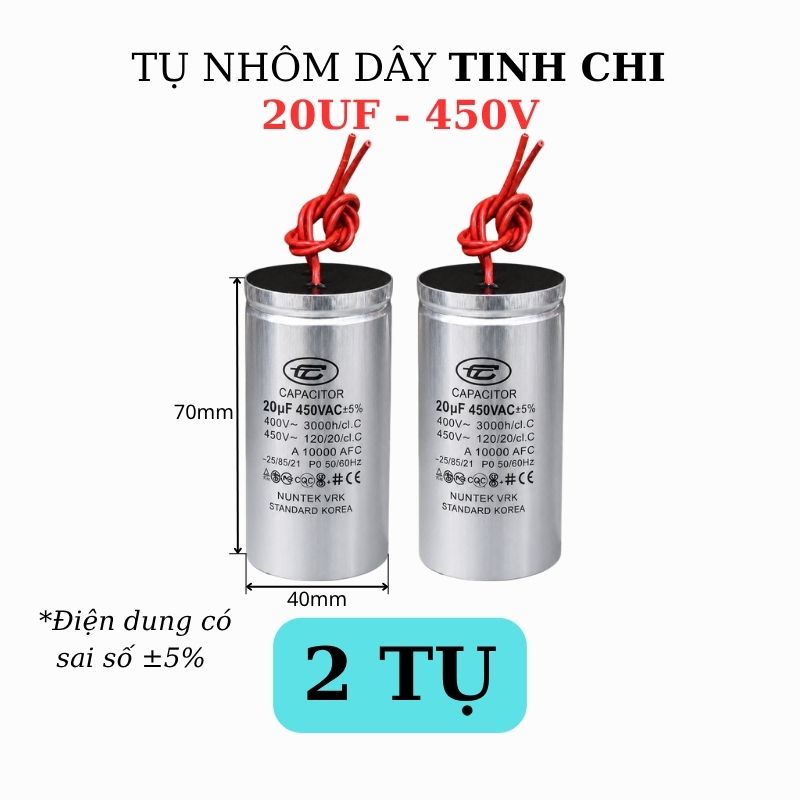 Tụ Nhôm Dây 20uF - 450V
