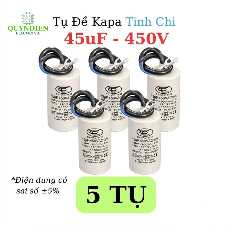 Tụ Đề Máy Bơm Nước 45uF 450VAC Tinh Chi