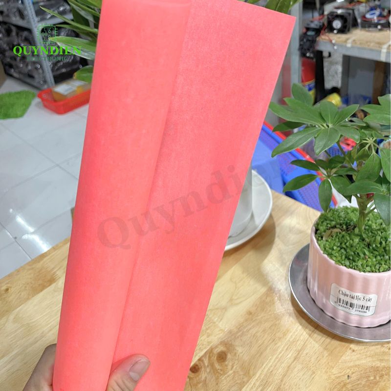 Giấy Cách Điện Hồng Khổ 40x100cm Dày 0.3mm
