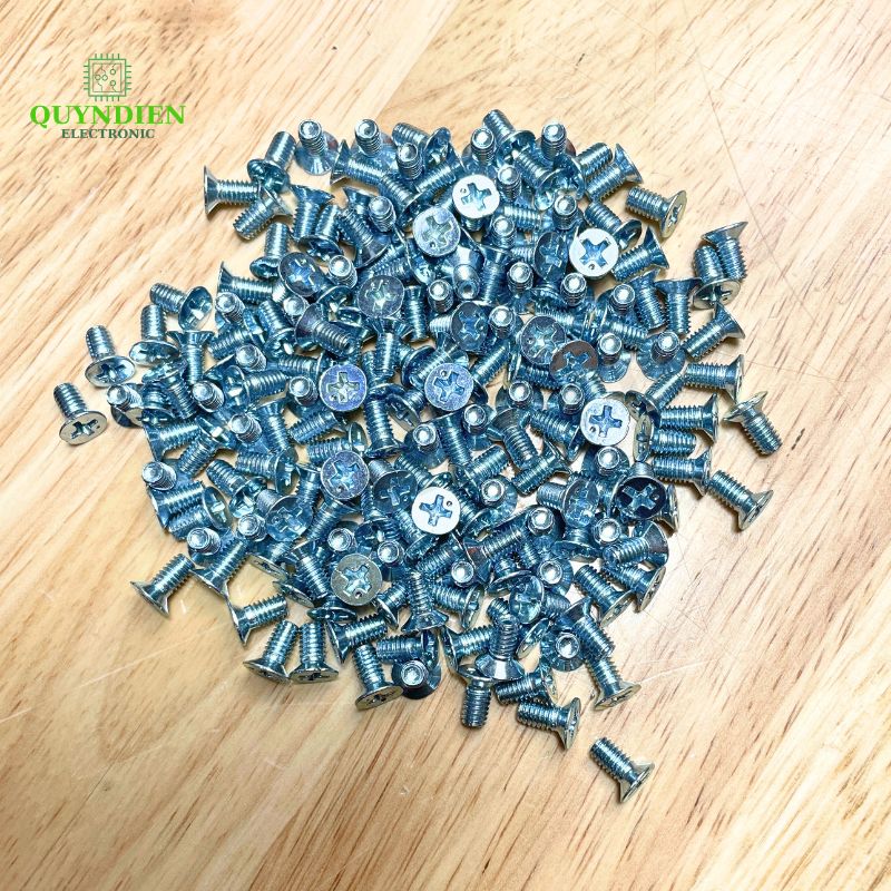 Ốc vít đầu COL Trắng M4 Ren Mịn 4mm Dài 8mm