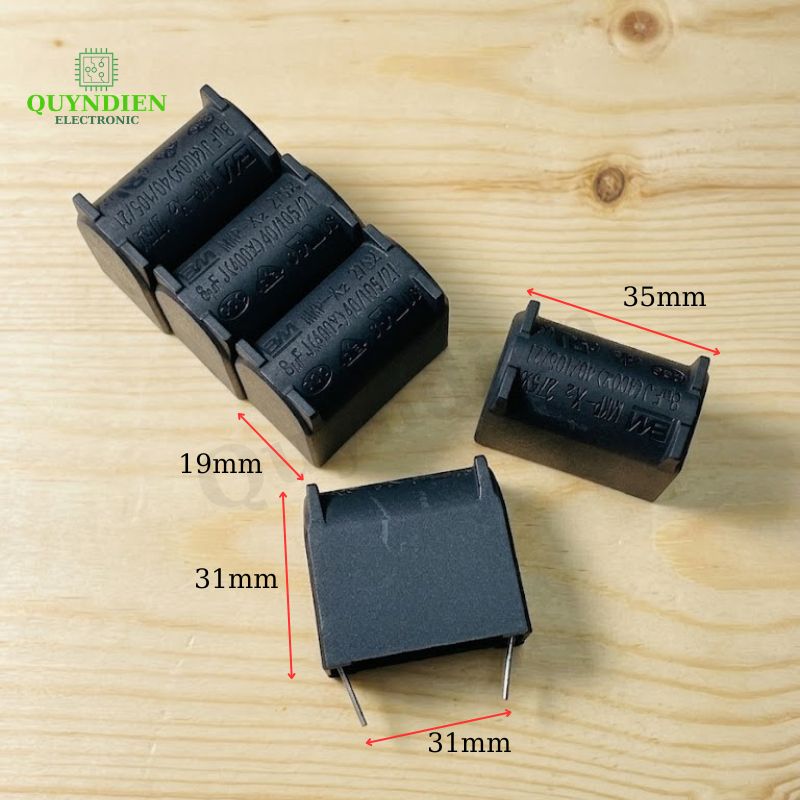 Tụ Bếp Từ 8uF 275VAC/400VDC Màu Đen Loại Đứng