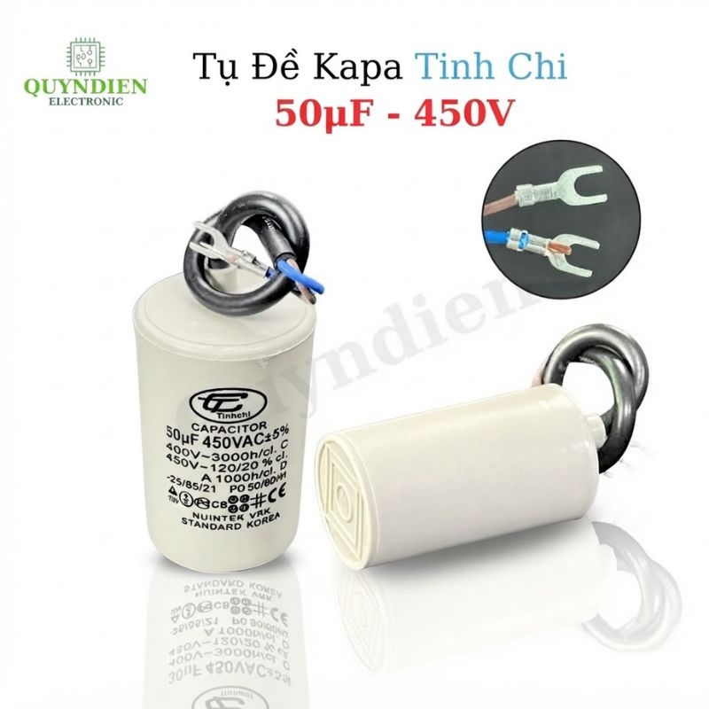 Tụ Đề Máy Bơm Nước 50uF 450VAC Tinh Chi