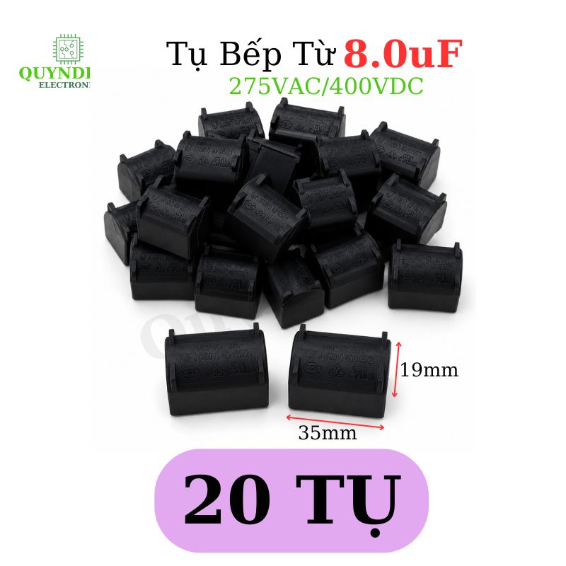 Tụ Bếp Từ 8uF - 400V Loại Đứng