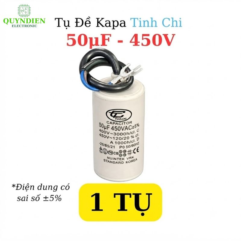 Tụ Đề Máy Bơm Nước 50uF 450VAC Tinh Chi