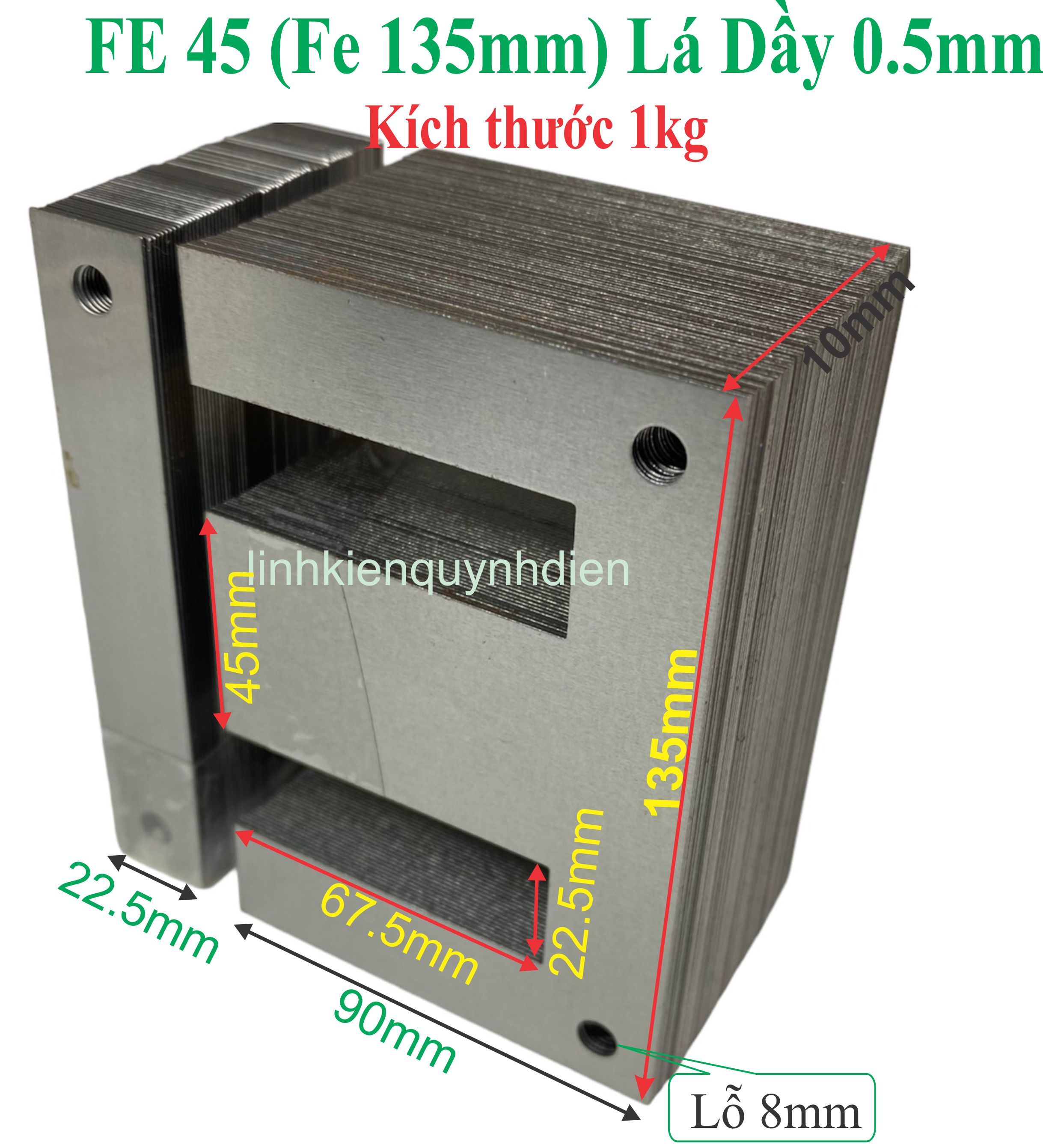 Fe silic EI lá dầy 0.5mm  [ 1kg ]