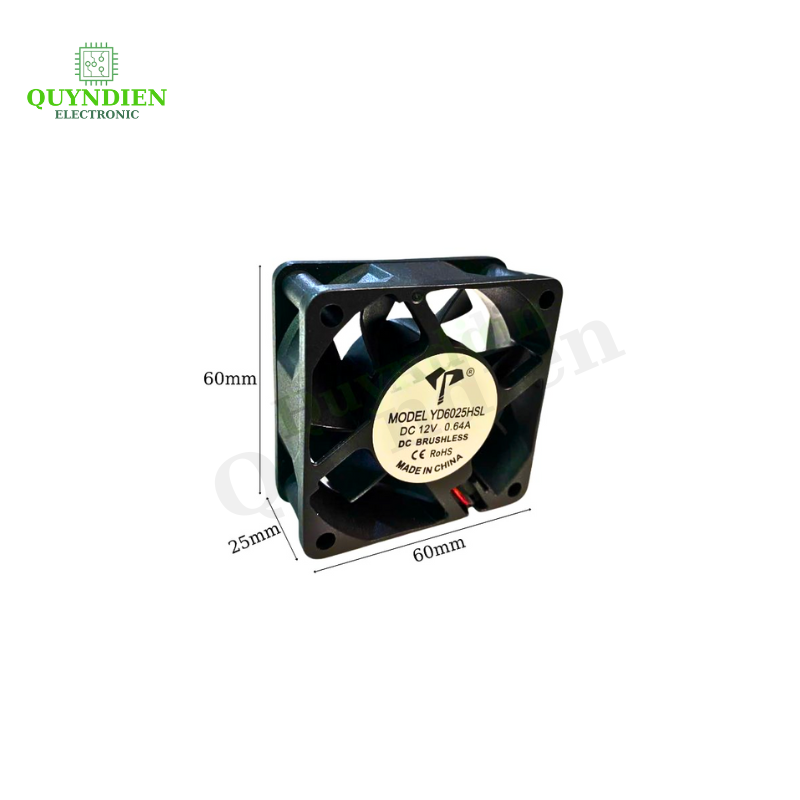 Quạt Tản Nhiệt 6x6x2,5 cm 12V-0.64A Quạt không chổi than