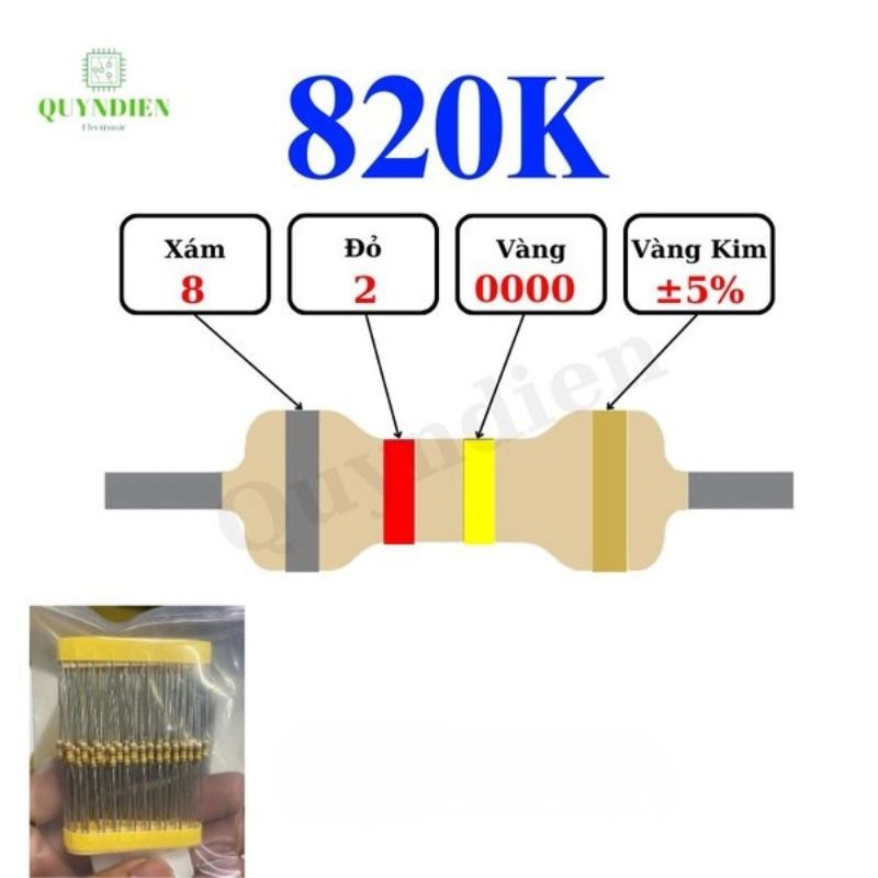 Điện trở Đài Loan 1/4W - 820K