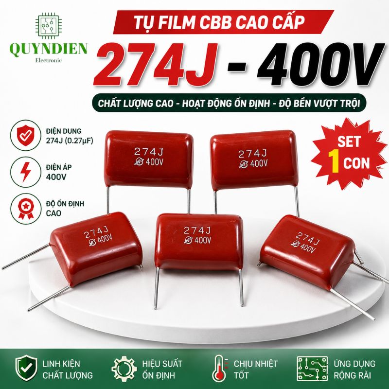 Tụ Kẹo Nâu Đỏ 274J 400V 0.27uF