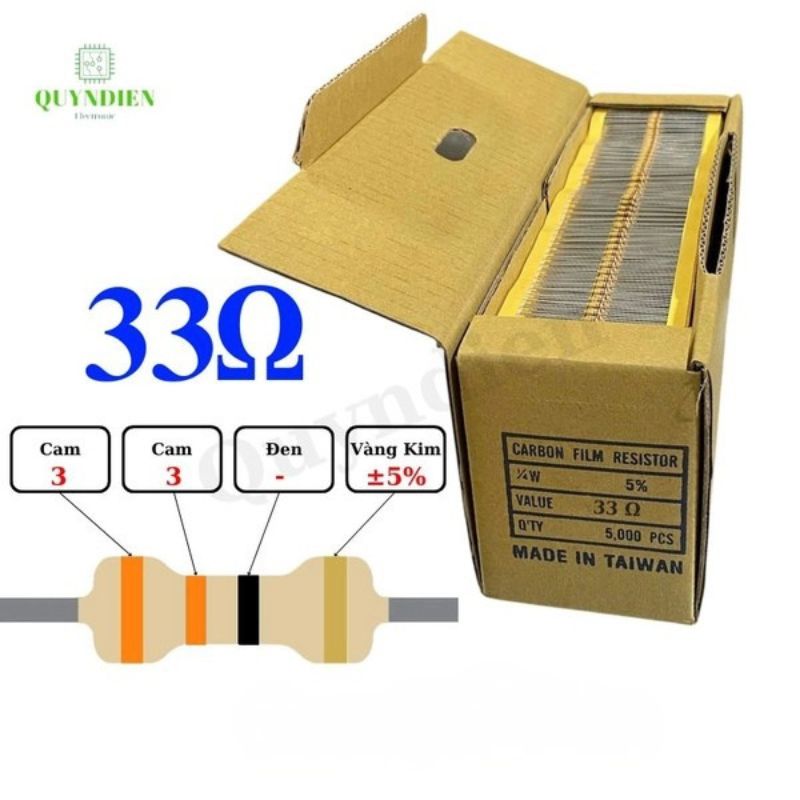 Điện trở Đài Loan 1/4W - 33R