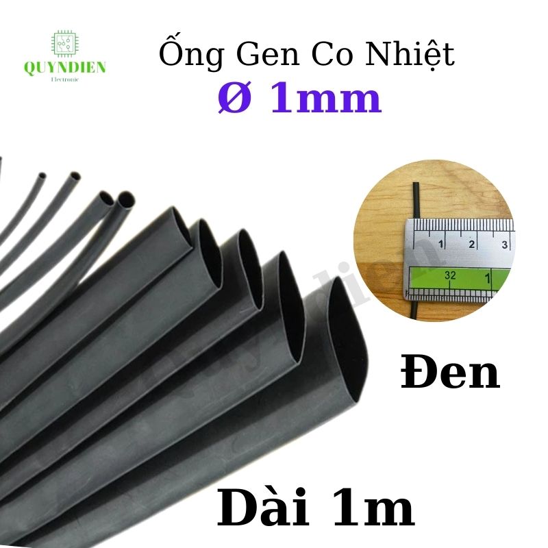 Gen co nhiệt size 1mm màu đen