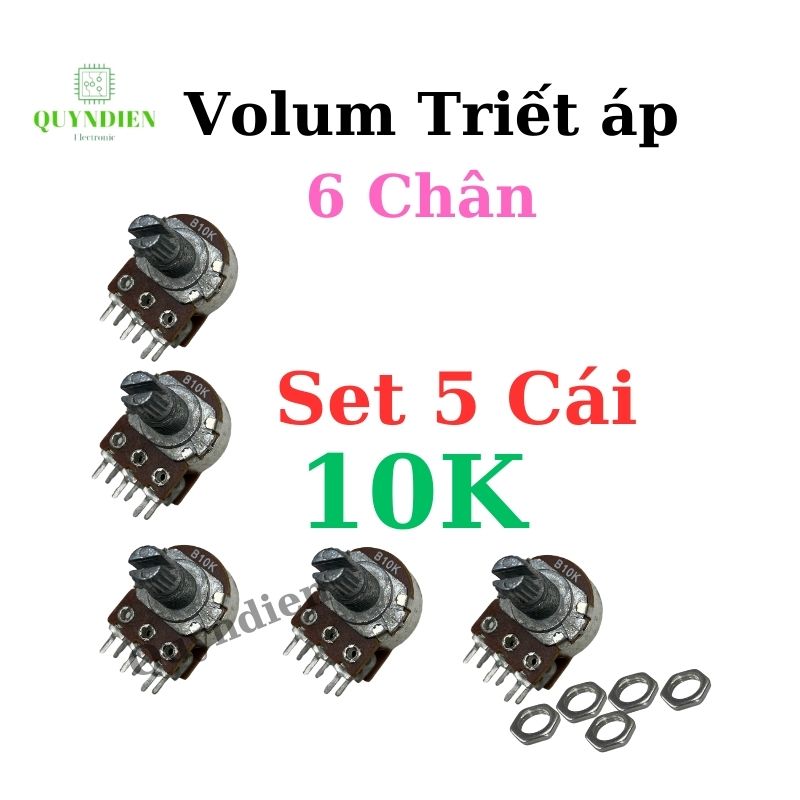 Volum biến trở Triết áp đôi 6 chân WH148 B10K