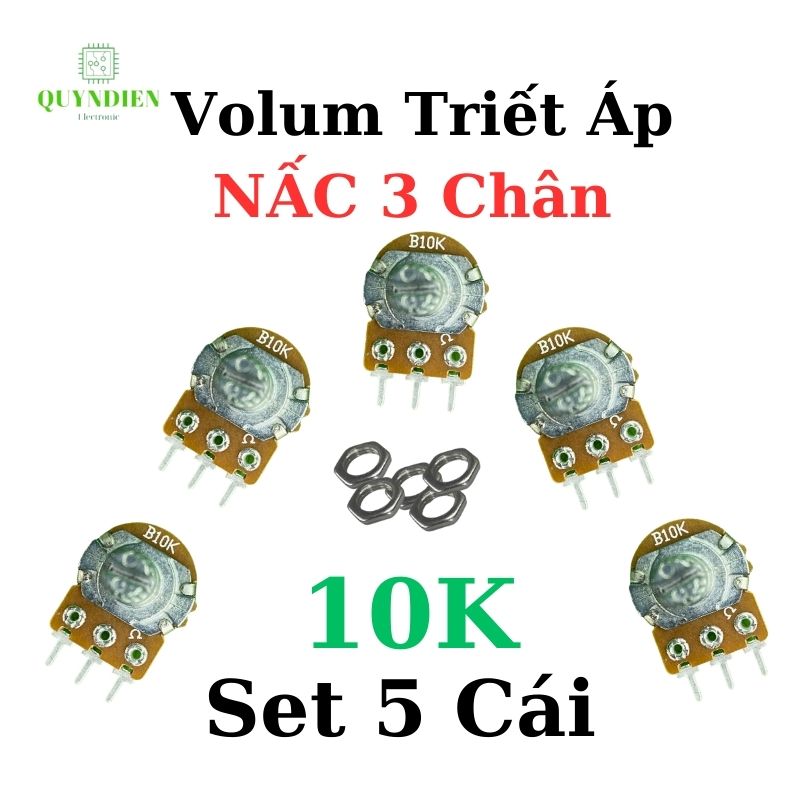 Biến trở 3 chân Volum Triết áp đơn nấc khía B10K