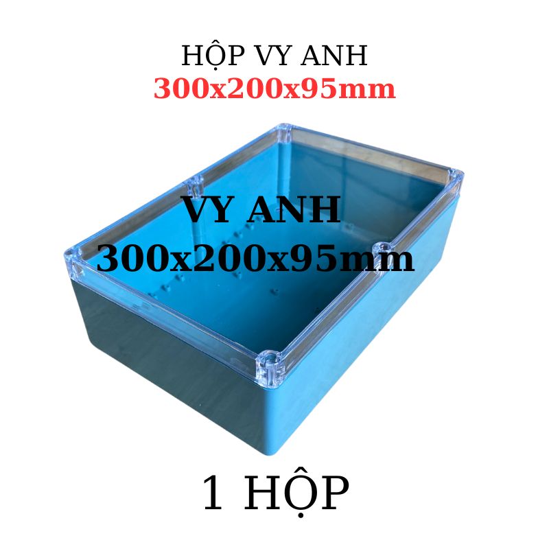 Hộp Nhựa Vy Anh 300x200x95mm Màu Xanh Nắp Trong