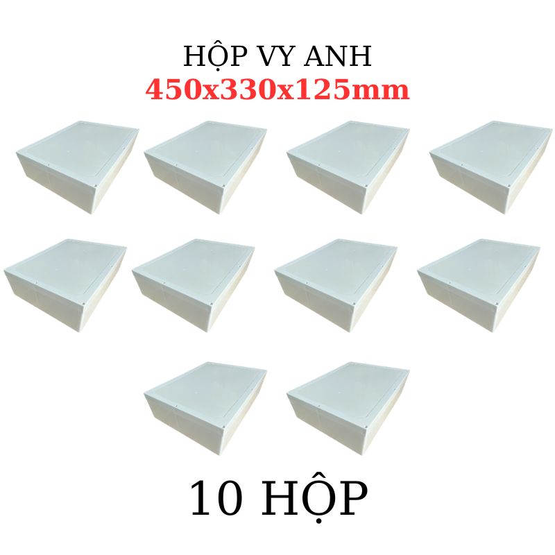 Hộp Nhựa Vy Anh 450x330x125mm Màu Trắng Nắp Đục