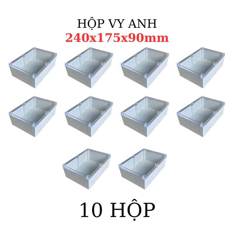 Hộp Nhựa Vy Anh 240x175x90mm Màu Trắng Nắp Trong