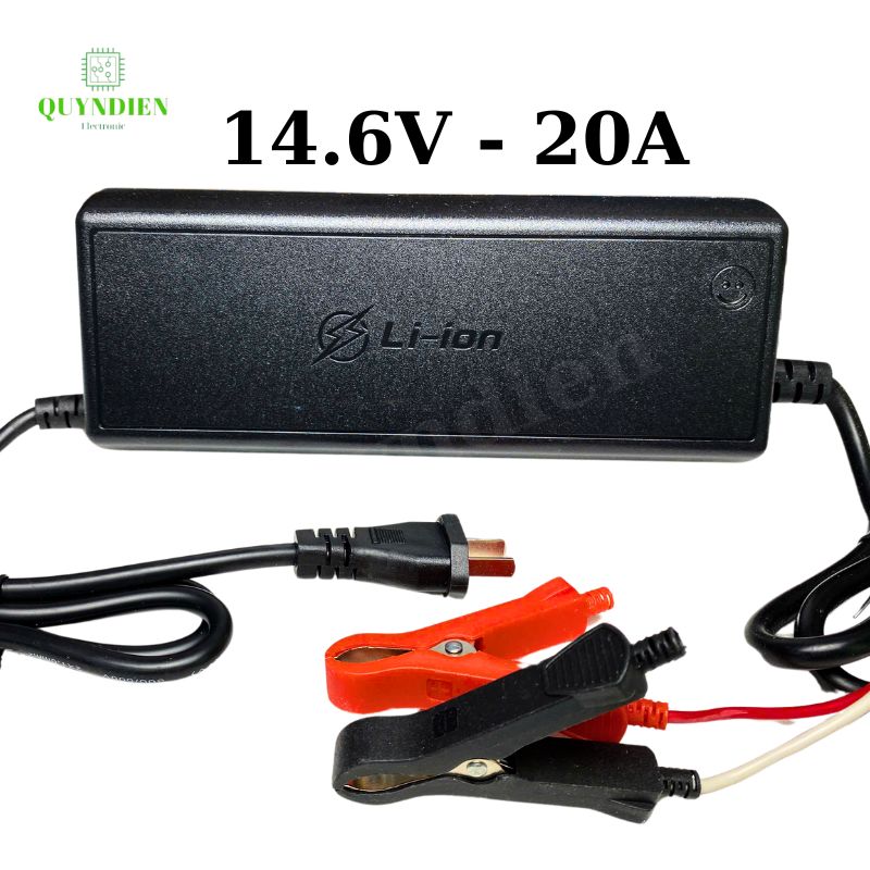 Bộ Sạc Pin Sắt Olympus 4S 14.6V-20A Kẹp Đỏ Đen