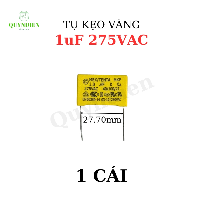 Tụ Kẹo Vàng vuông 1.0uF 275VAC