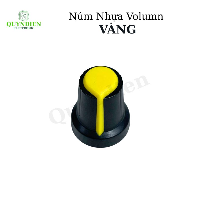 Núm Nhựa Volumn Màu Vàng - Thân Đen