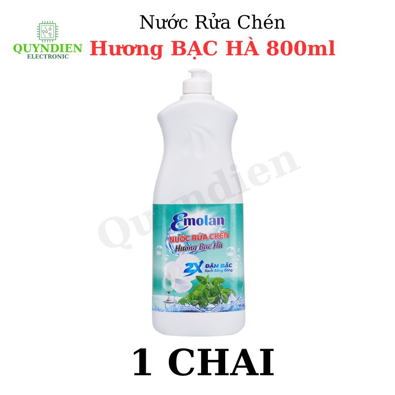 Nước rửa chén Emolan hương BẠC HÀ - 800ml