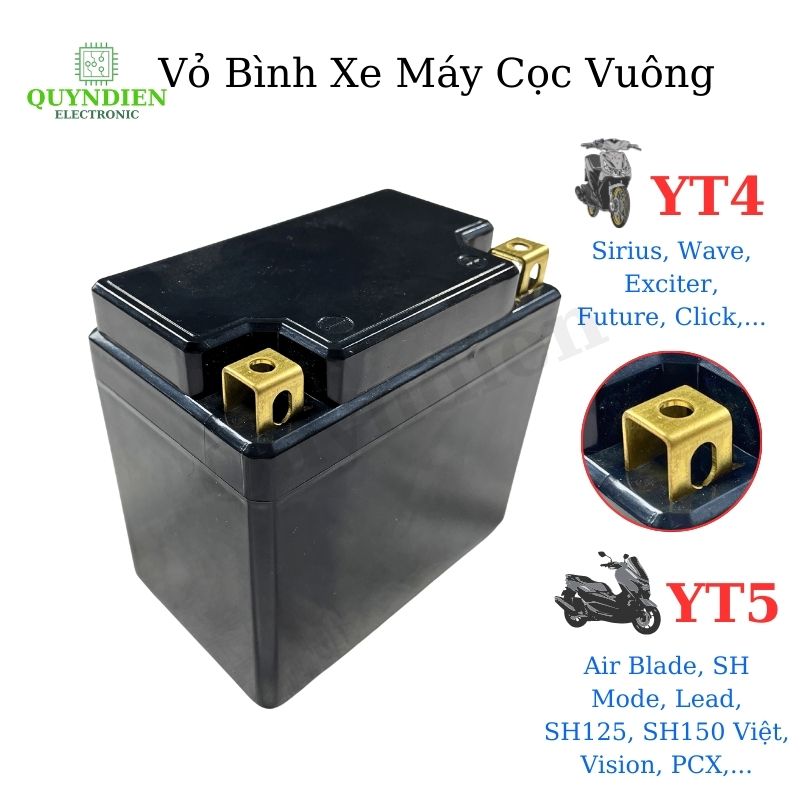 Vỏ Bình Đề Xe Máy YT4 Cọc Vuông Nắp Đục