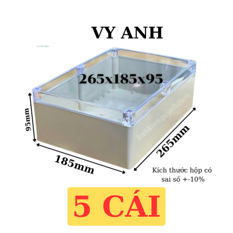 Hộp Vy Anh 265x185x95mm Màu Trắng Nắp Trong