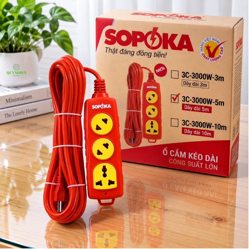 Ổ Cắm Siêu Tải 3 Lỗ Chéo 6000W