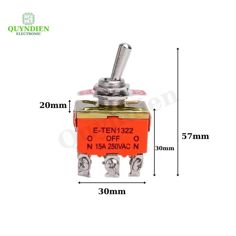 Công Tắc Gạt 6 Chân E-TEN 1322 240V-15A Đảo Chiều Động Cơ