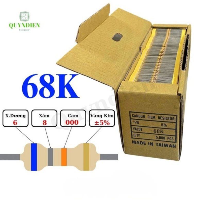 Điện trở Đài Loan 1/4W - 68K