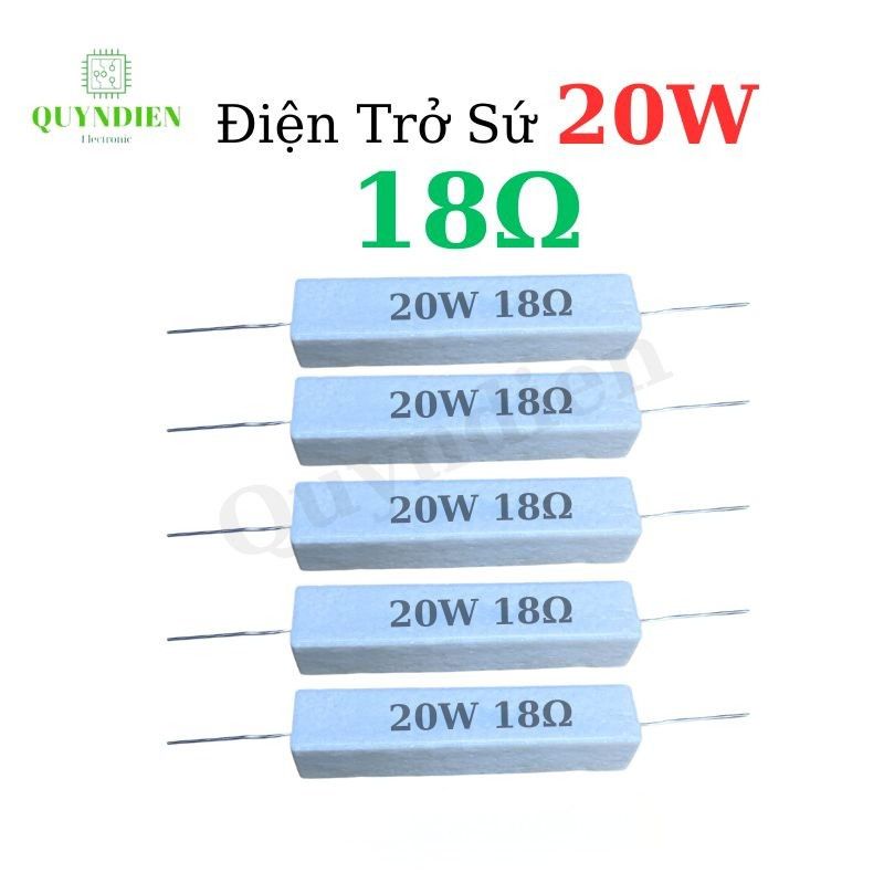 Điện Trở Sứ Nằm 20W - 18R - 5 Con