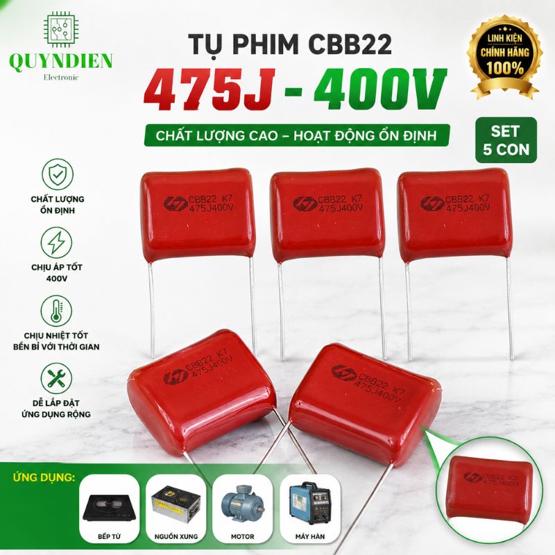Tụ Kẹo nâu đỏ CBB22 475J-400V