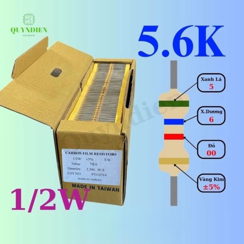 Điện trở Đài Loan 1/2W - 5K6