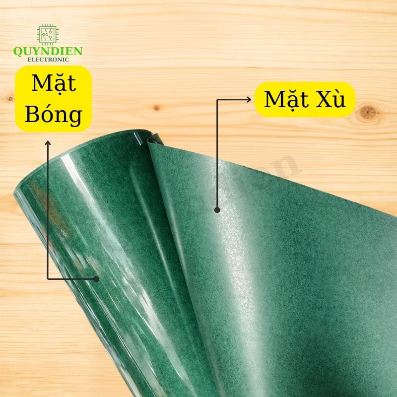 Giấy Xanh Cách Điện 1 Mặt Bóng 1 Mặt Xù Dày 0.3mm