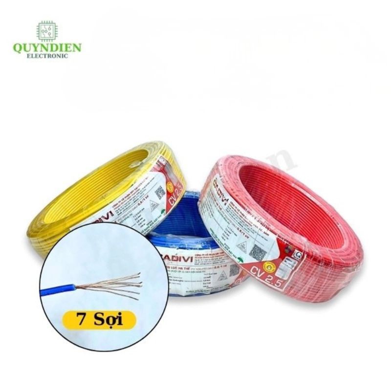 Dây Điện Cadivi Dây Đơn Lõi 7 Sợi CV2.5 - Cuộn 1 Mét