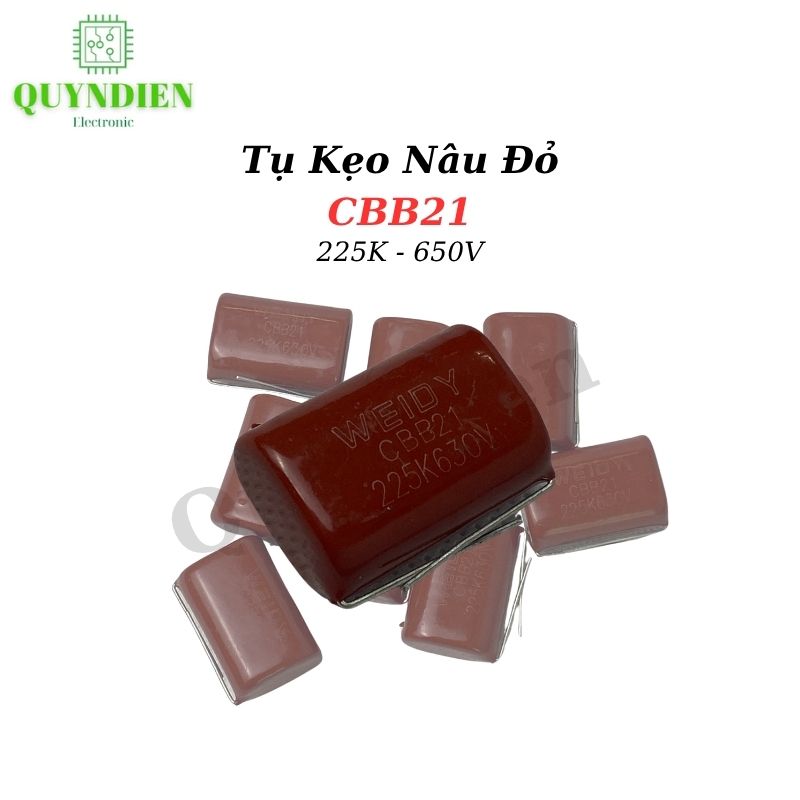 Tụ Kẹo Nâu Đỏ CBB21 225K - 650V