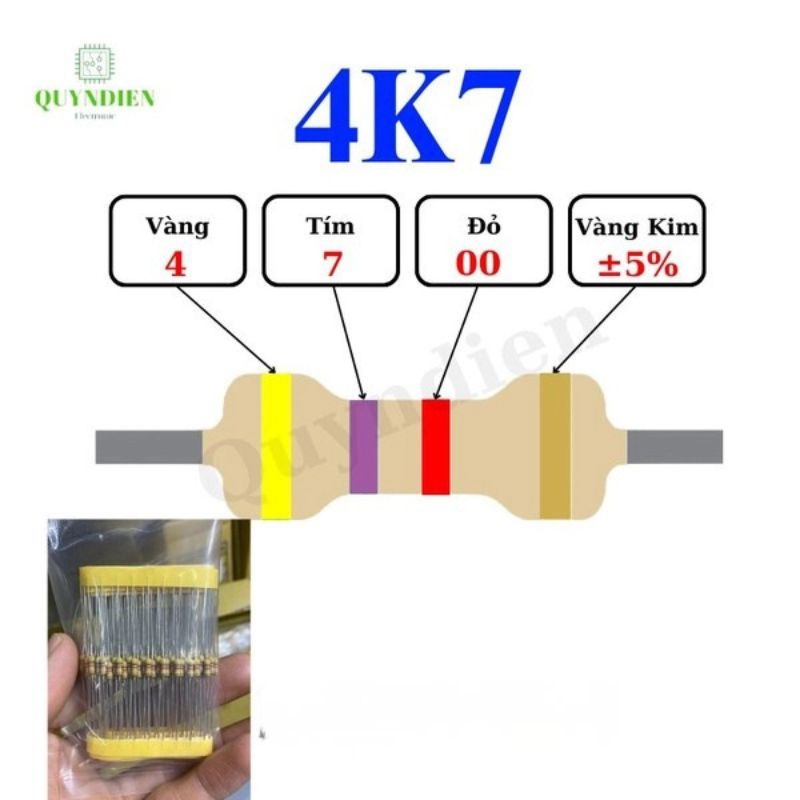 Điện trở Đài Loan 1/4W - 4K7