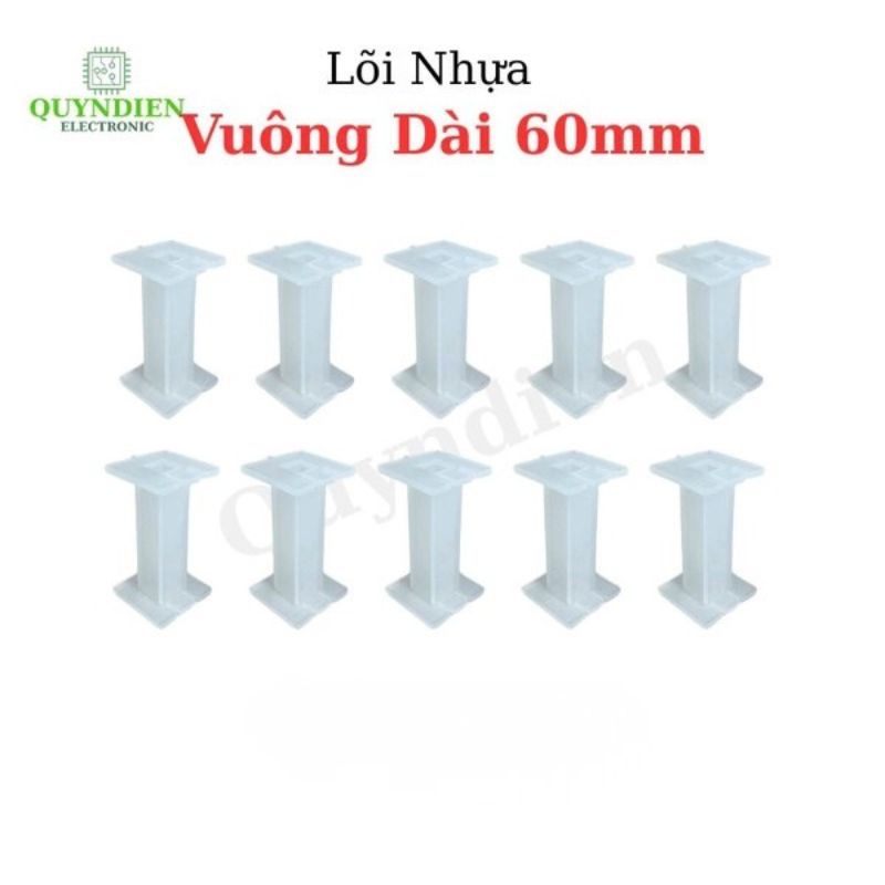 Lõi Khuôn Nhựa Vuông Dài 60mm Màu Trắng Trong