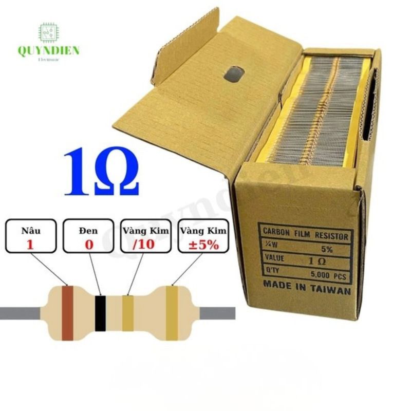 Điện trở Đài Loan 1/4W - 1R