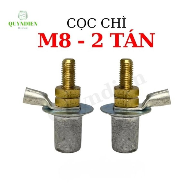 Cọc Bình Ắc Quy Chì M8 M10 Đồng Thau (2 Tán) - Giá 1 Đôi