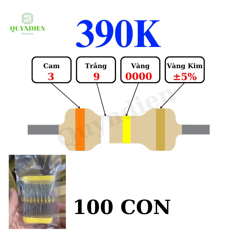 Điện trở Đài Loan 1/4W - 390K