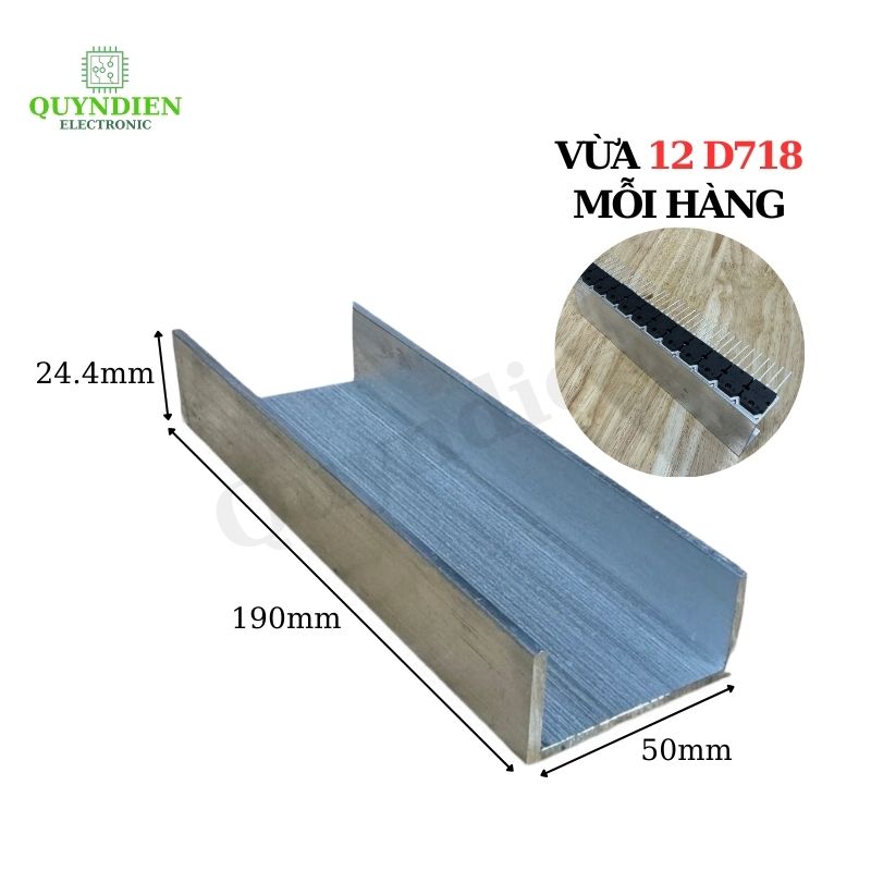 Nhôm tản nhiệt chữ U dài 190mm