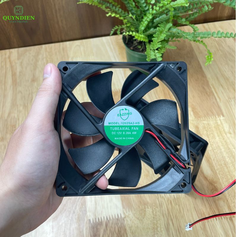 Quạt Tản Nhiệt Không Chổi Than DC 12V 0.28A 120x120x25mm Vuông Làm Mát Tủ Điện, Nguồn, Máy In 3D, PC