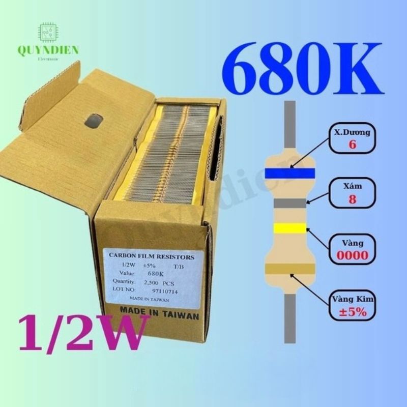Điện trở Đài Loan 1/2W - 680K