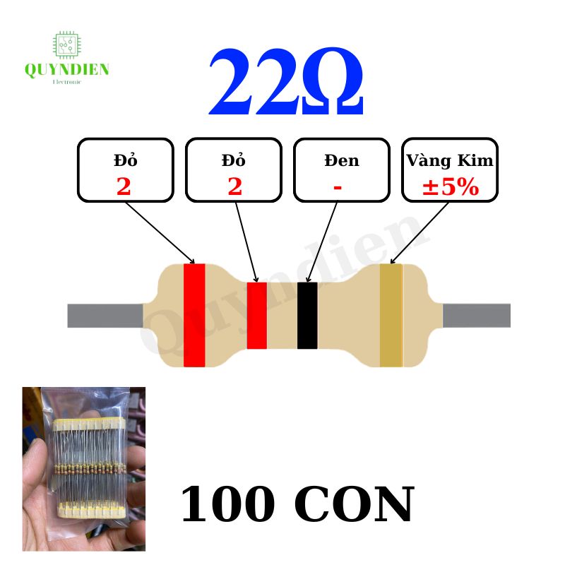 Điện trở Đài Loan 1/4W - 22R