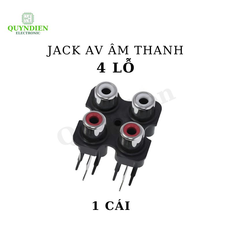 Jack âm thanh audio 4 lỗ 2 trắng 2 đỏ Ổ cắm AV 4 cổng RCA-407